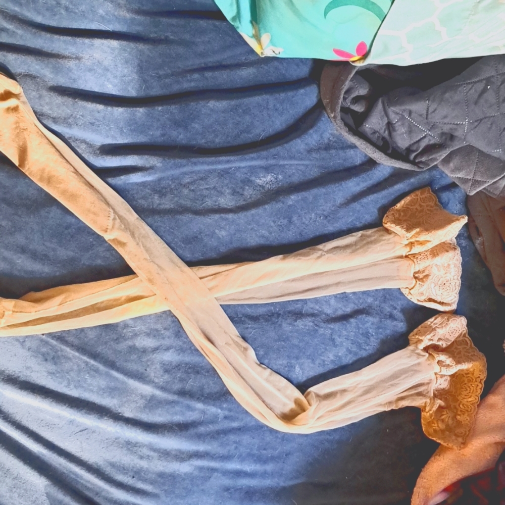 One Pair Tan Thigh Highs - New